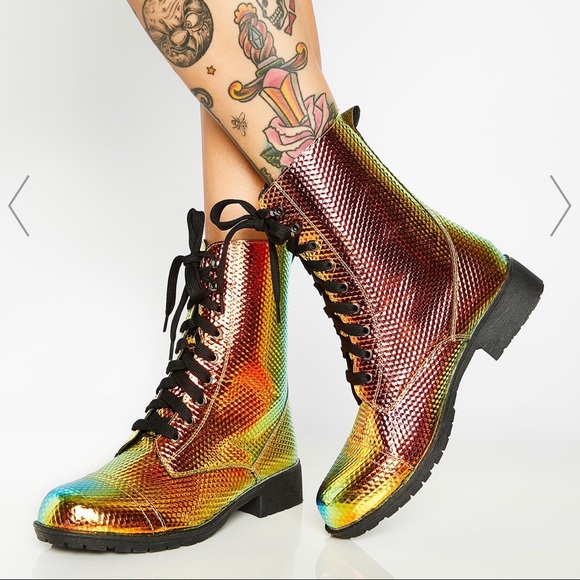 rainbow snakeskin boots